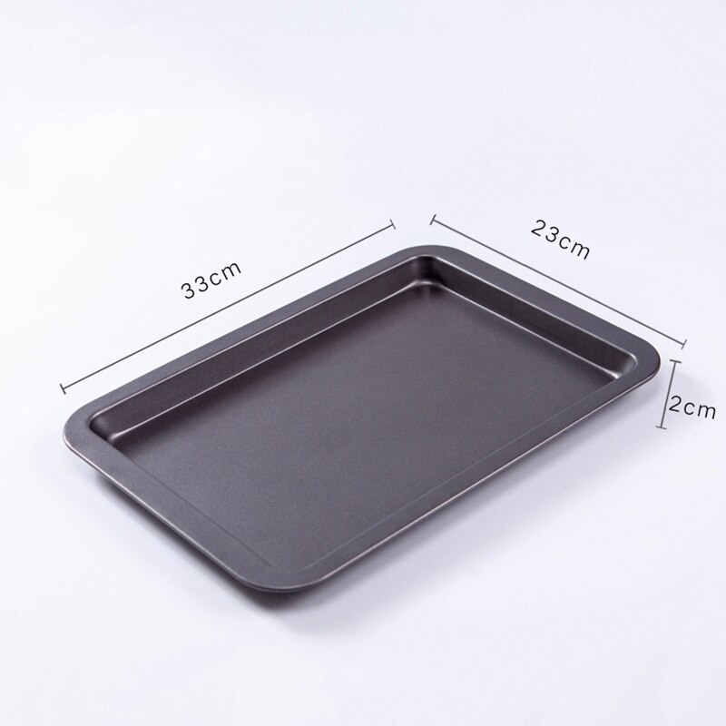 Rechthoekige Non-stick Brood Cake Bakvormen Lade Bakplaat Oven Rechthoekige Zwarte Bakplaat Diy Bakken Anti-aanbak Bakvormen Tray: Black large