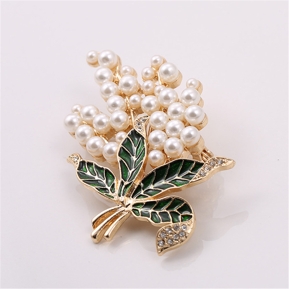 XQ pearl glaze green brooch set a corsage accessories: brooch