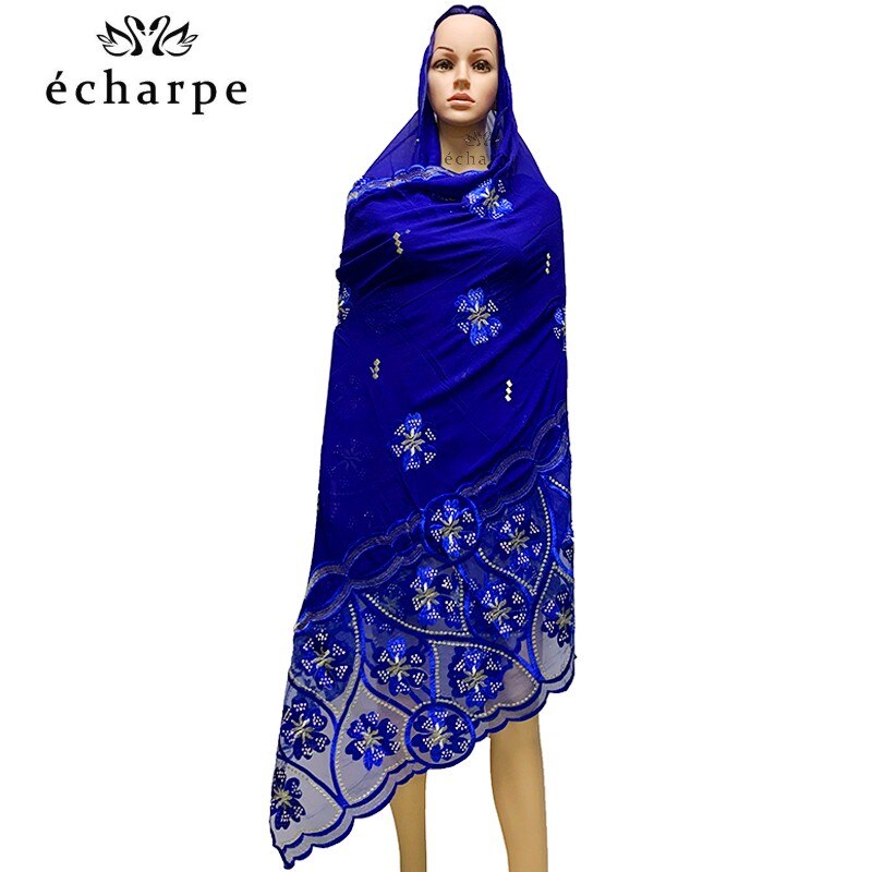 Chiffon Sjaal Afrikaanse Vrouwen Hijab Sjaal, Borduren Chiffon Sjaal Big Size Sjaal Voor Sjaals EC986