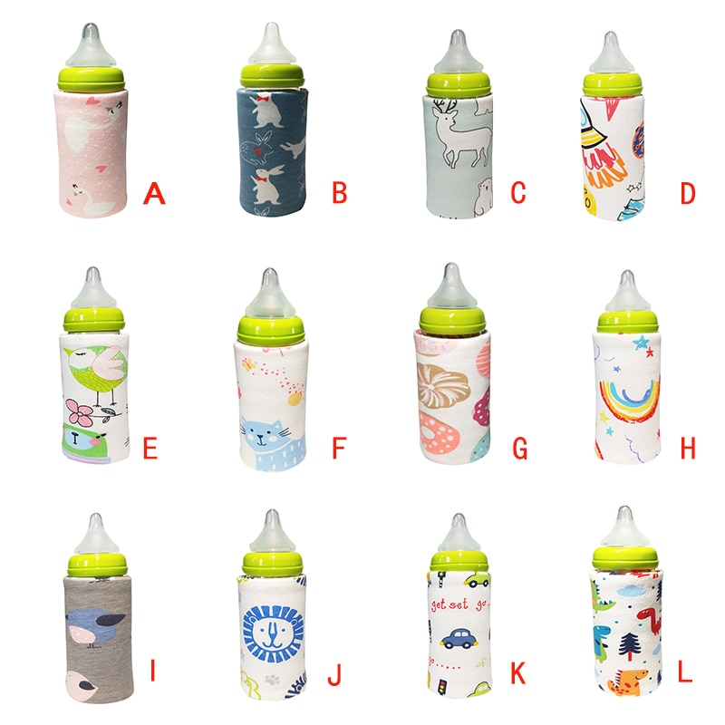 Draagbare Fles Warmer Heater Reizen Baby Kids Cartoon Melk Water Usb Cover Sleeve Pouch Zuigeling Verwarming Film