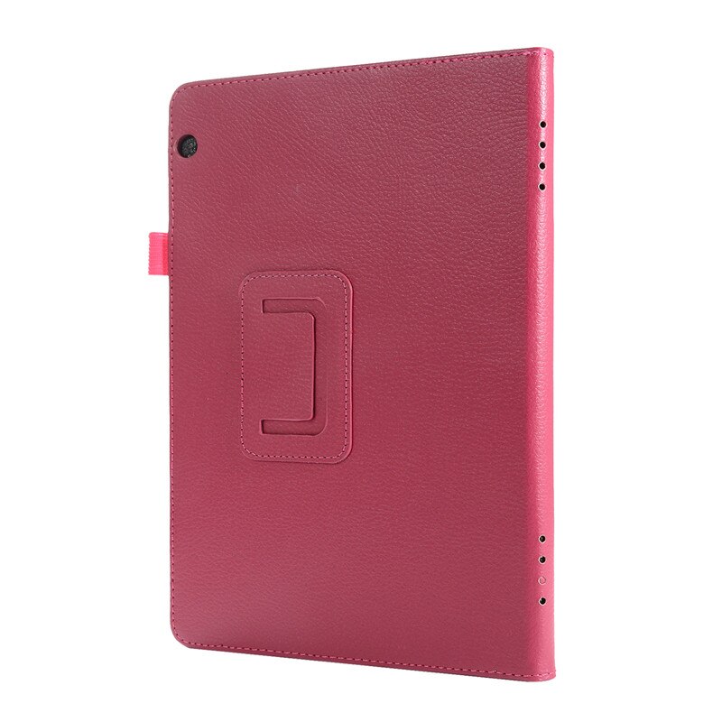 Capa de couro inteligente para huawei mediapad, capa t5 10 AGS2-L09 l03 w09 w19 10.1 "para tablet suporte + película + caneta: Rosa Vermelha