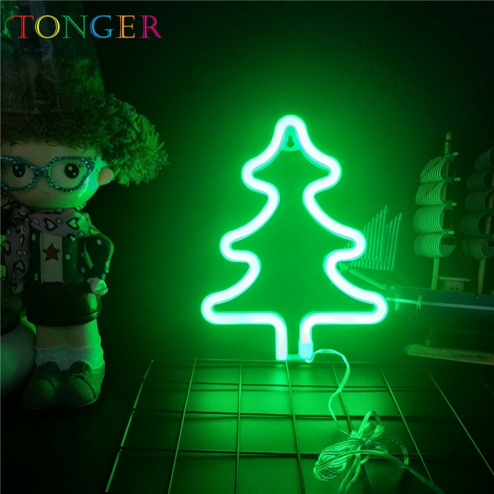 Tonger led natlampe batteri neonlysskilt væglampe dekoration juletræ telt belysning dekoration børn neon navn