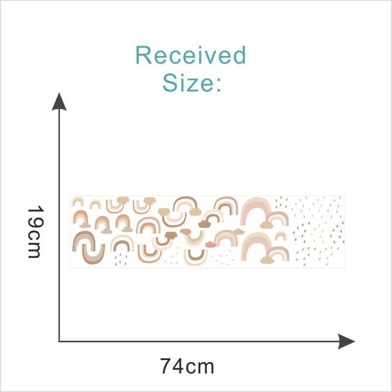 Vacclo Watercolor DIY Rainbow Rain Wall Sticker Living Room Bedroom Children Room Background Wall Self-adhesive Paper Wallpaper