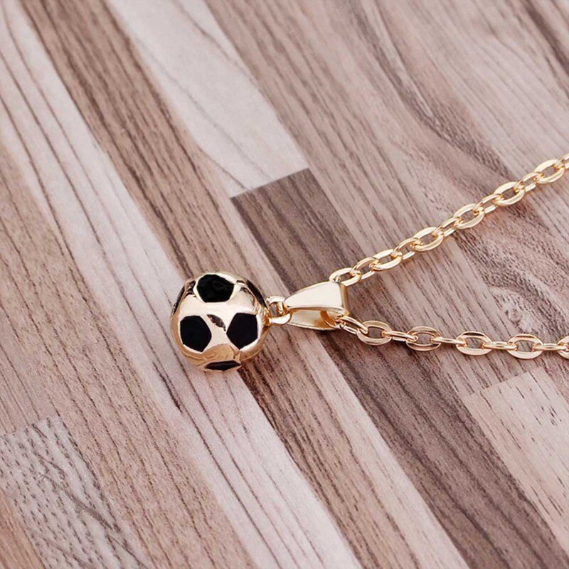 Trendy Voetbal Link Chain Voetbal Charm Ketting Hanger Goud Kleur Sport Bal Sieraden Mannen Jongen Kinderen Hanger Ketting