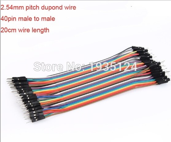 2.54mm spacing pitch 40pin Dupont Jumper Wire Cable 20cm male to male Arduino PI PIC Breadboard