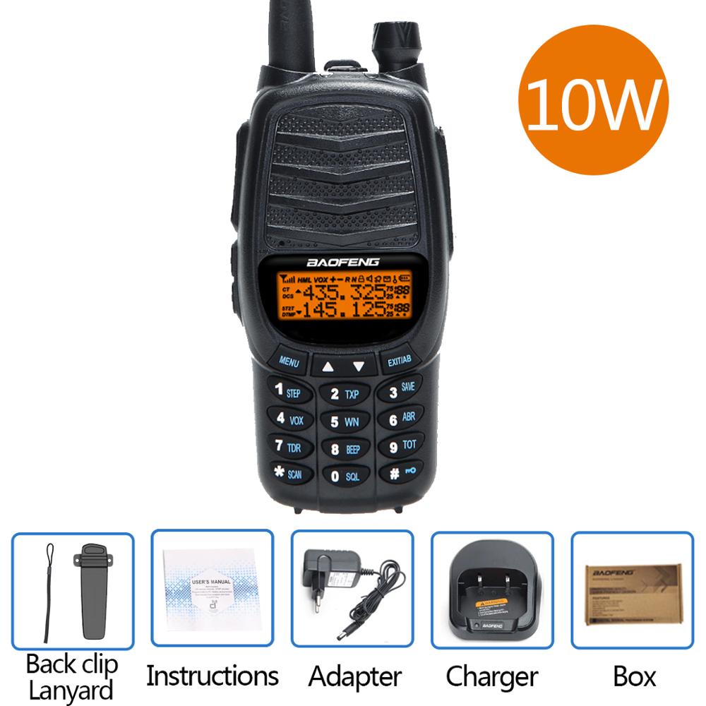 Baofeng – walkie-talkie Portable 10W UV-X10 mAh 2-PTT double bande VHF UHF chargeur USB 30km Ham CB Radio 2 voies émetteur-récepteur 8800: balck only radio