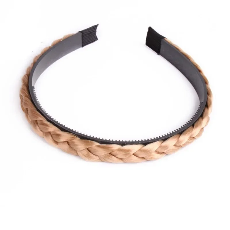 Women Hair Band Fishbone Braid Lazy Wig Twist Braid Headband Hairpin Bohemia Non-slip Headdress Bridal Hair Accessories: Silver