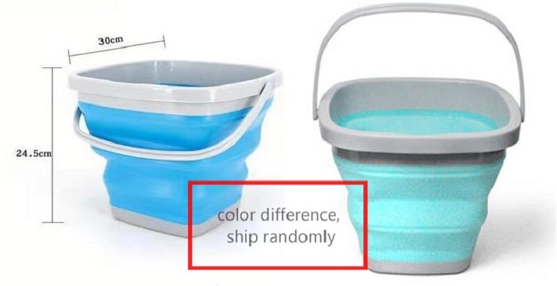 10L Siliconen Emmer Vissen Opvouwbare Vierkante Emmer Wasstraat Outdoor Vissen Levert Badkamer Keuken Kamp Emmer: 10L blue