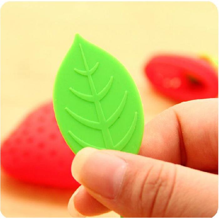 Siliconen Aardbei Vormige Thee-ei Zeef Set Theezakje Leaf Filter Diffuser Kleurrijke Silicagel Thee Brouwen