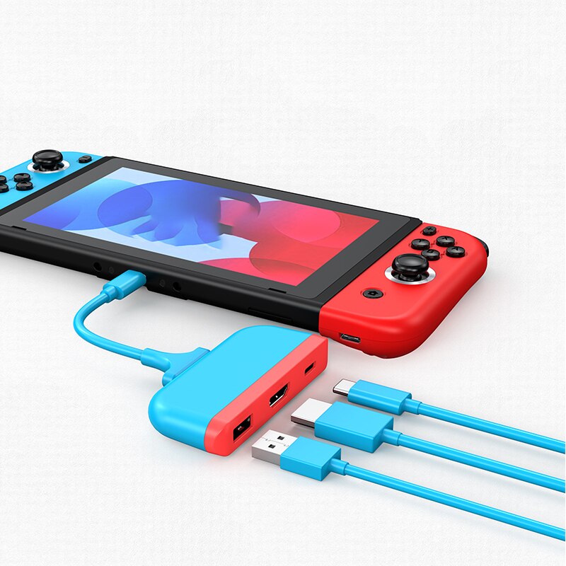 Usb-hub-docking-adapter usb 3.0 typ c  pd 18w video display 3 in 1 usb-hub-adapter für nintendo switch