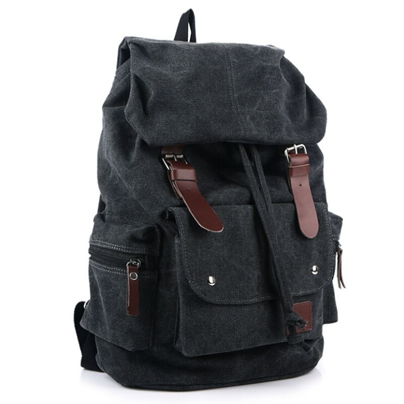 Mode Mannen Rugzak Vintage Canvas Schoudertas Rugzak Schooltas Reistas
