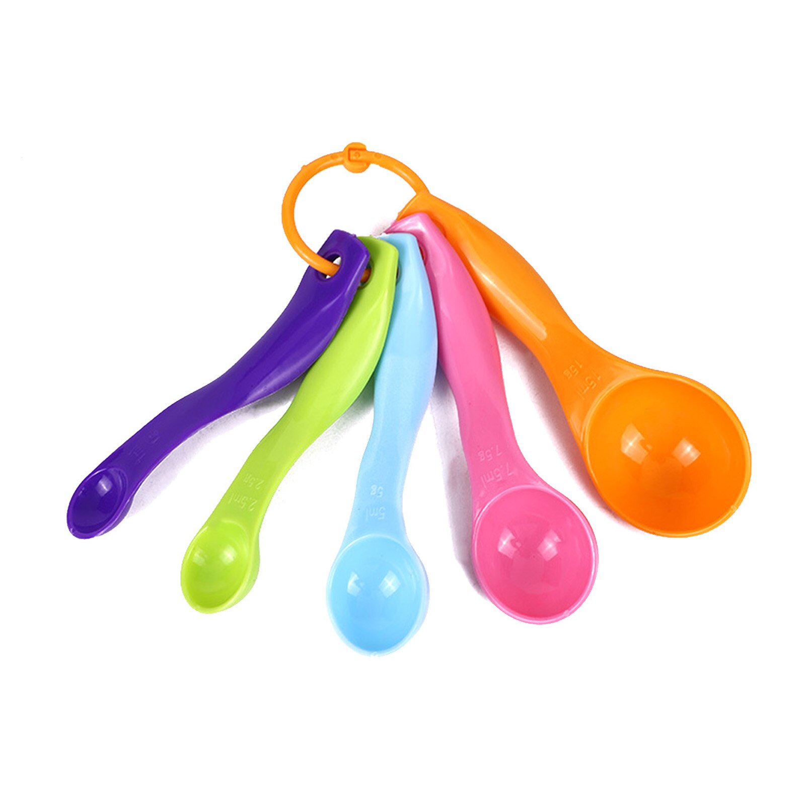 5 Stks/set Maatlepels Plastic Theelepel 1.25 / 2.5 / 5 / 7.5/ 15Ml Maatregel Lepel Cups Gram scoop Pollepel Keuken Accessoire: Default Title