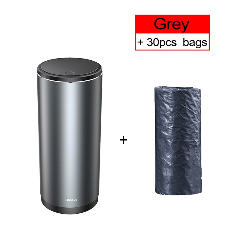 Xia0mi Baseus Car Trash Bin Can Car Interior Rubbish Bag Garbage Container Storage Box Bucket Auto Accessories: Gray