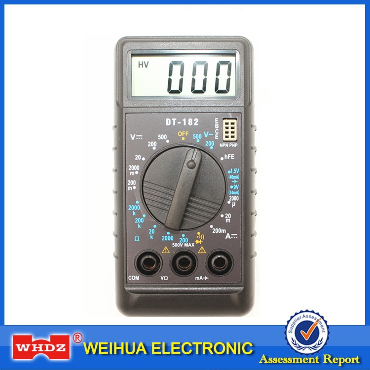 WHDZ DT182 Extra Mini Digital Multimeter with Buzzer Overload protection Pocket Voltage Ampere Ohm Meter Test Probe DC AC LCD