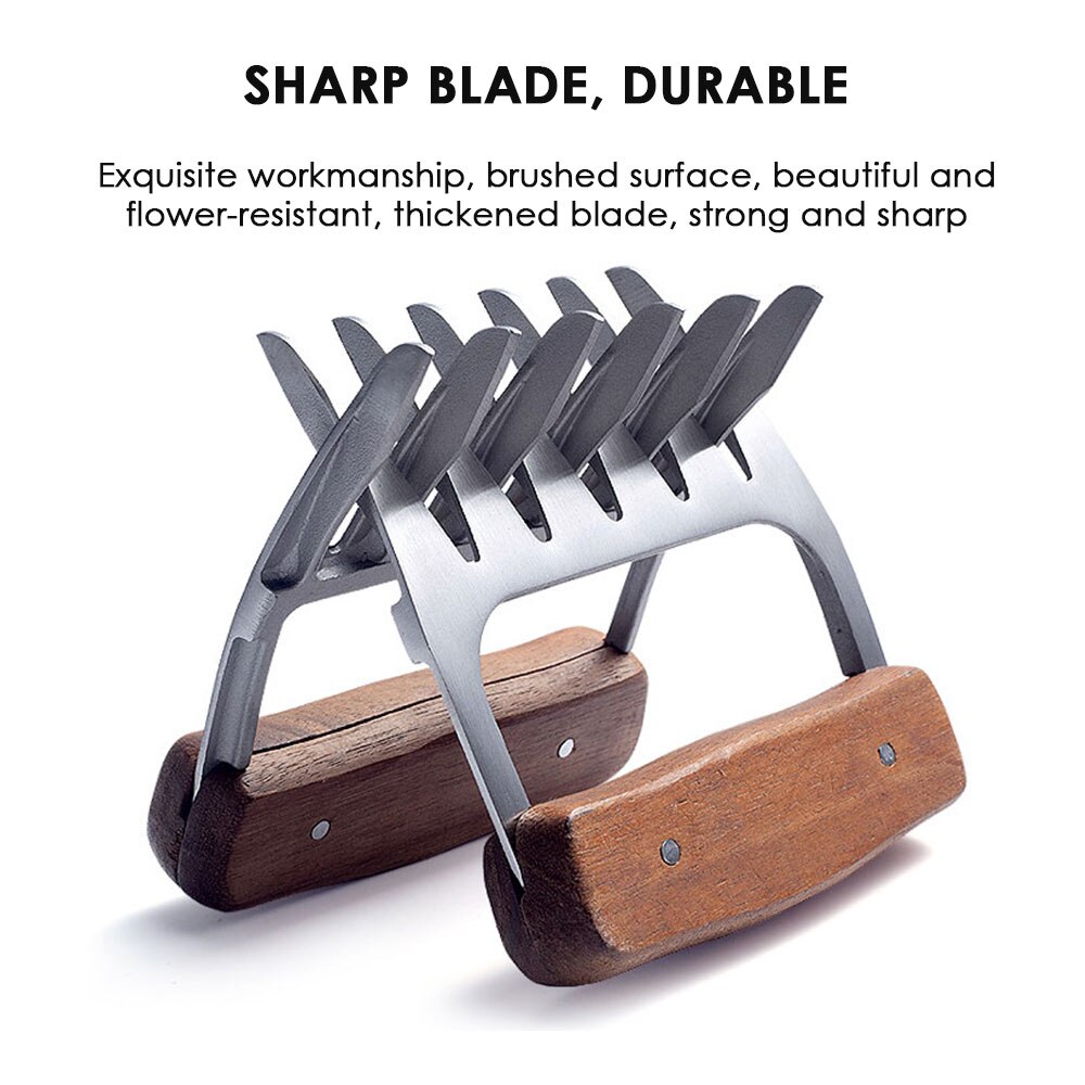 Séparateur de viande pour barbecue, 2 pièces, manche, griffes, viande coupée, essentiel pour BBQ, porc, lames Ultra tranchantes, résistant à la chaleur
