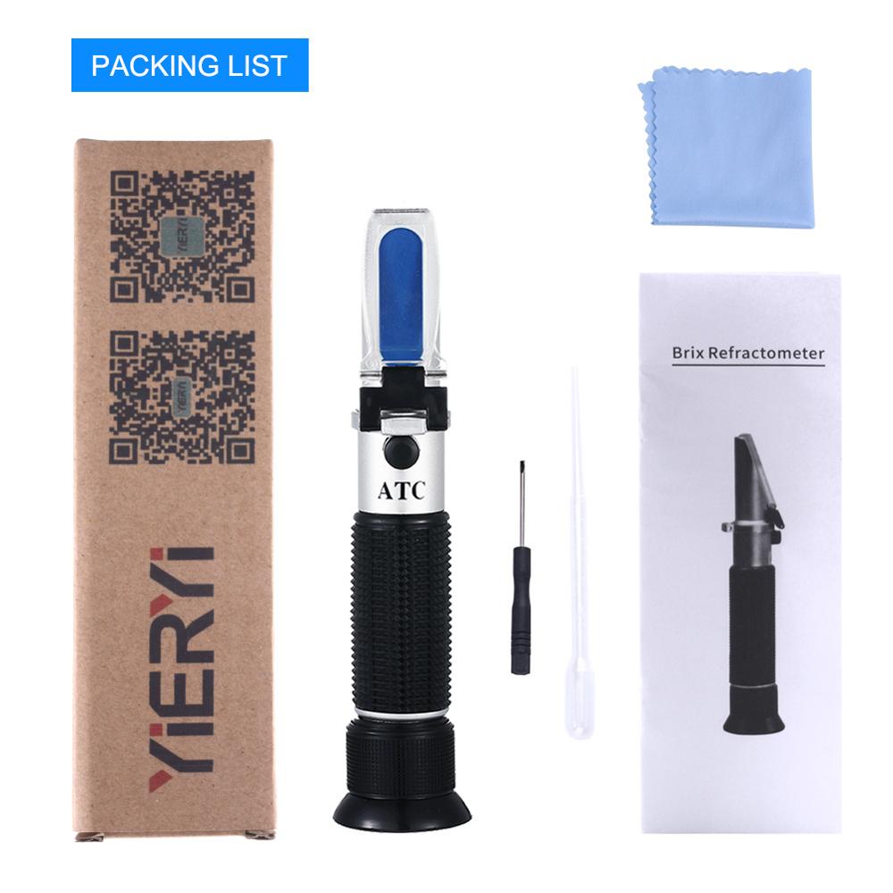 Yieryi Handheld 0-20% Brix Refraktometer Zucker Meter Glucose Meter Süße zählen Schneiden Flüssigkeit Konzentration Meter Mit ATC
