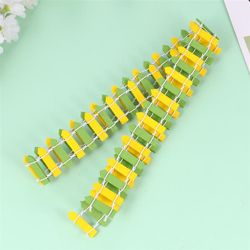 2pcs Miniature Small Wood Fencing Wooden Mini Fences Garden Landscape Fence Potted Plant Micro Props Bonsai Ornaments