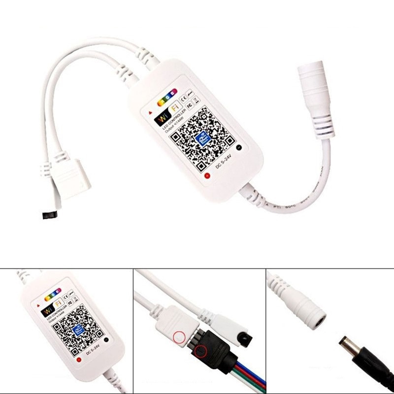 5-24V Mini Wifi LED RGB Controller Mit IR 24Key Fernbedienung 1T1/ 1T2 Kabel LED Streifen lichter Lampen Lampen