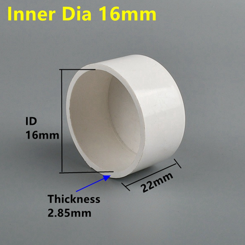 1~5PCS ID 16~50mm White PVC Water Supply Pipe End Cap Connector Garden Irrigation Farm Accessories Adapter Aquarium Tank Fitting: Brown / 1/2''