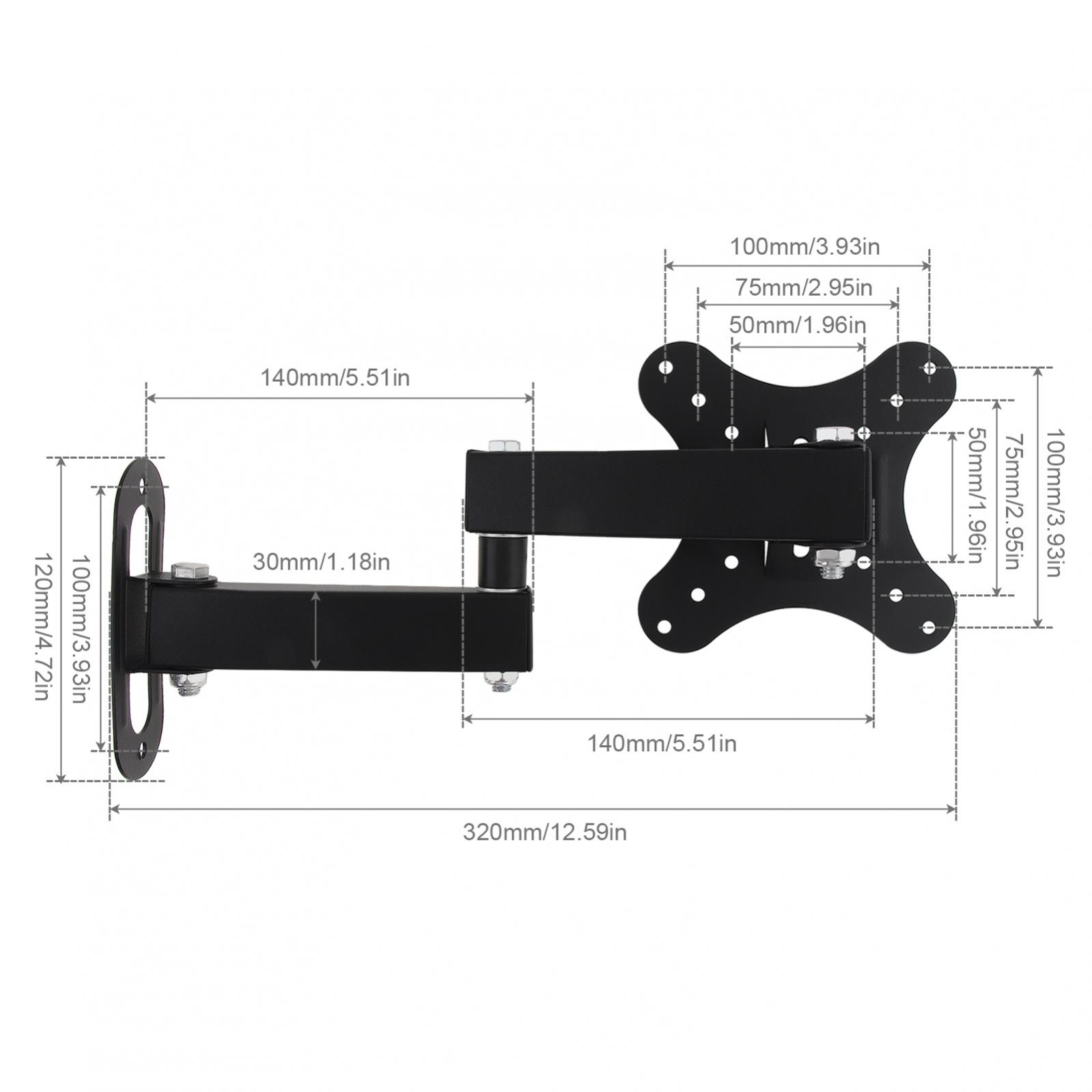 Universal Adjustable TV Wall Mount Bracket Universal Rotated Holder TV Mounts for 14 to 27 Inch LCD LED Monitor Flat Pan