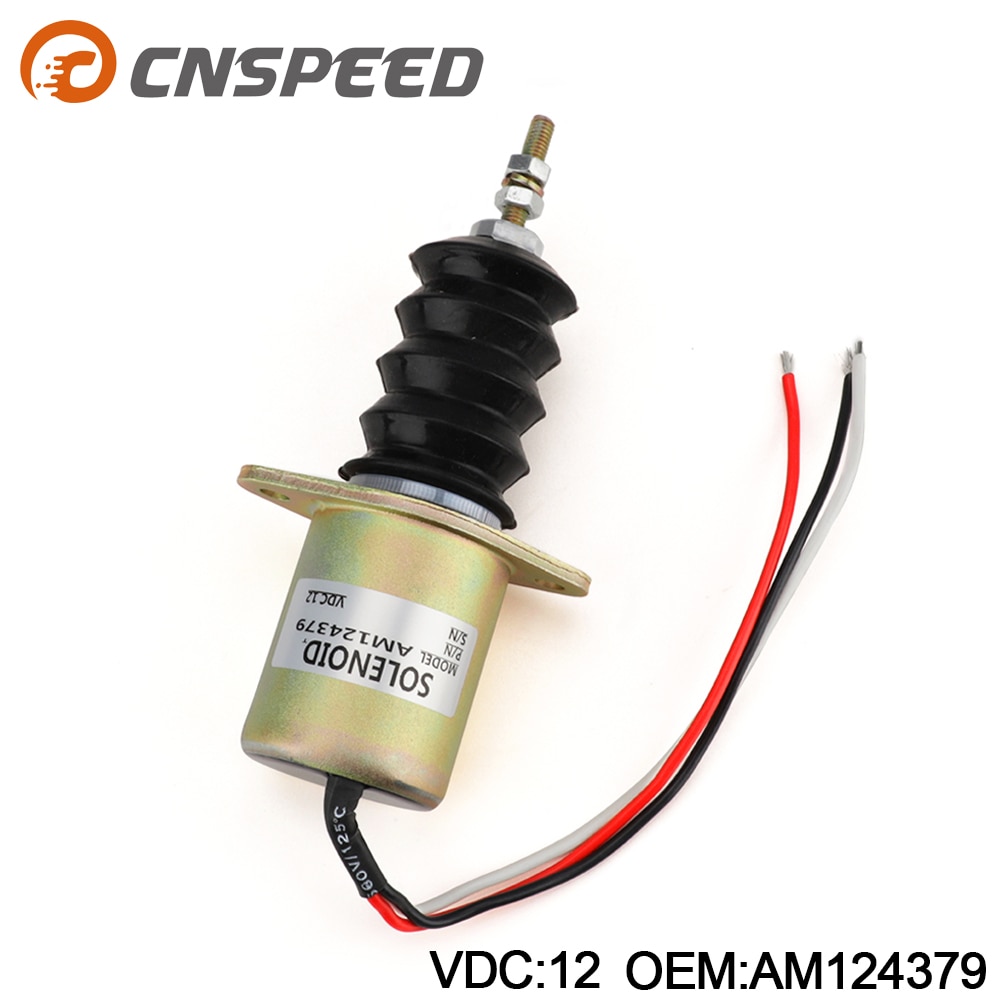 12V Steel Housing Diesel Engine Shut off Stop Solenoid Valve Replacement Kit AM124379 YC101656