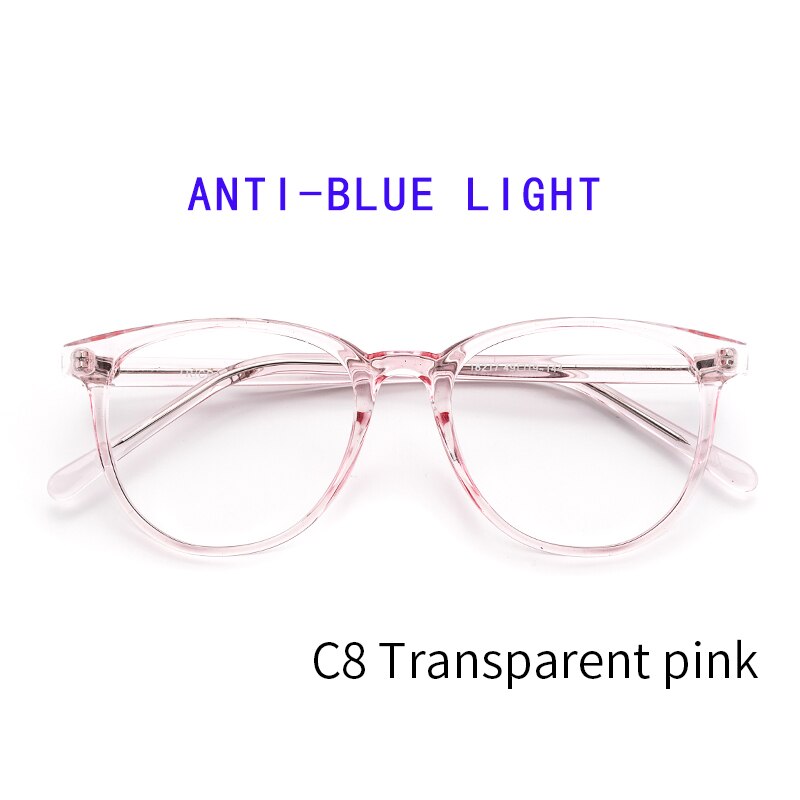 Round Glasses Frame Women Prescription Glasses And Blue Light Glasses Optical glasses frame Computer glasses Frame Women Eyewear: C8 Blue Light