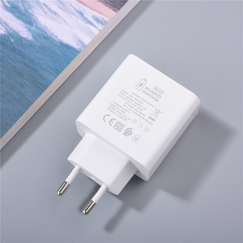 Huawei Nova 9 Pro Charger 66W EU Fast Supercharge Adapter 6A Type C Cable For Mate 40 Pro P40 P50 Pro Nova 8 7 Pro 8se Honor V30