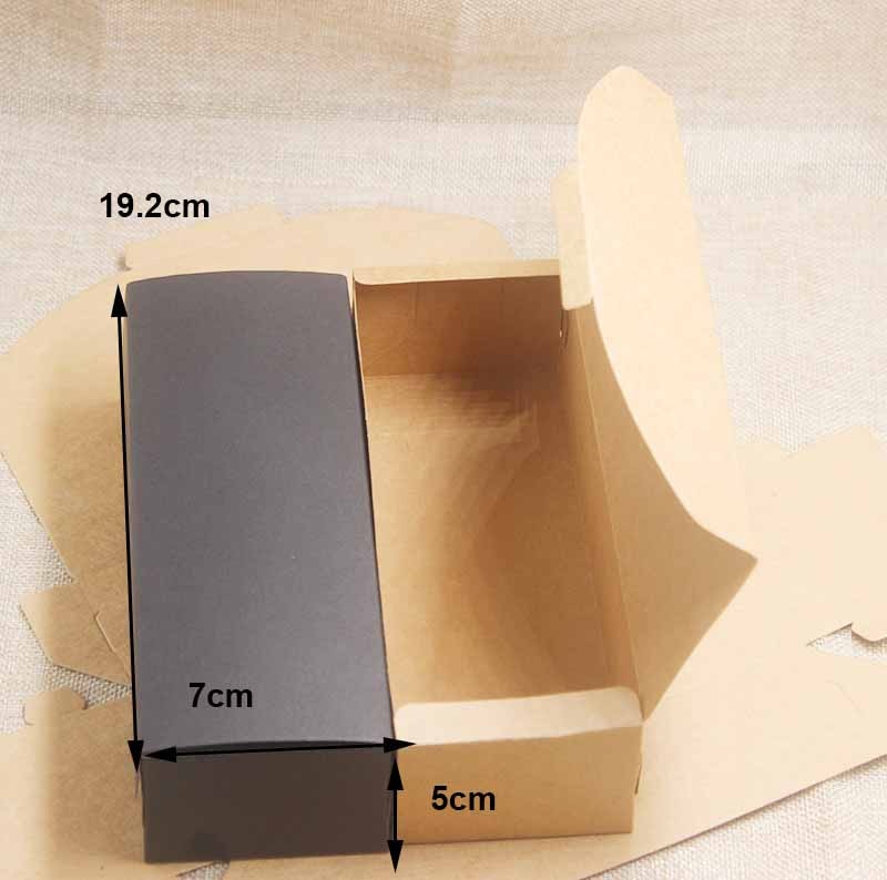 5PCS 19.2*7*5cm Deluxe Pure color paper box Kraft&black&white color Cake&Cookies&candy packageing boxes Festivals box