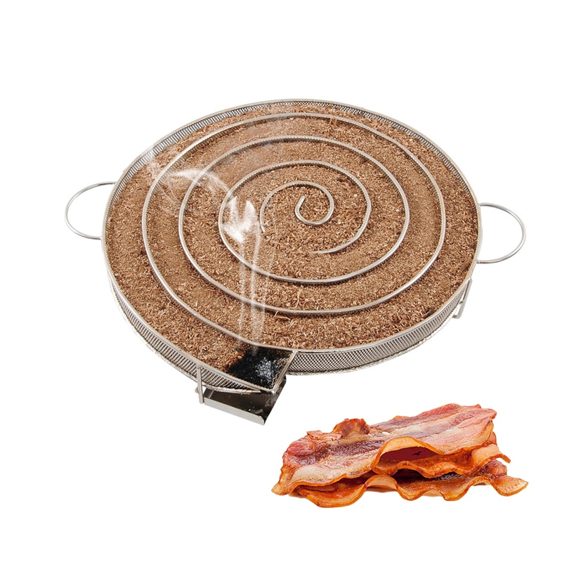Ronda generador frío de humo para barbacoa tocino pescar salmón carne polvo y fumando salmón carne quemar fumador herramientas tocino carne de pescado