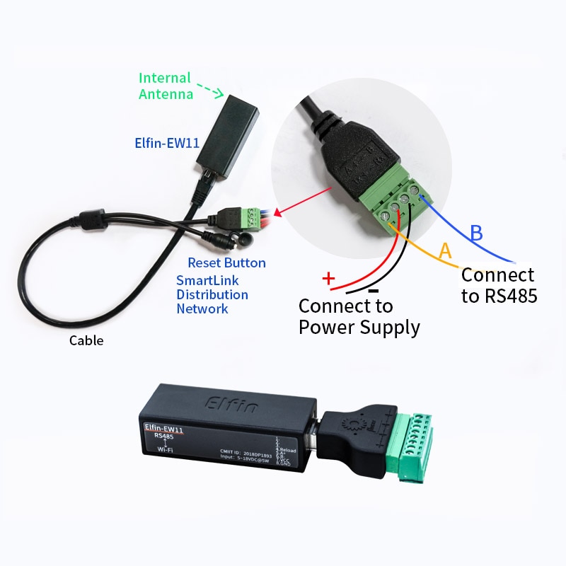 HF Elfin-EW11 Mach3 Modbus TCP IO Serial RS485 to WiFi Device Server HF Module Data Transfer via WiFi