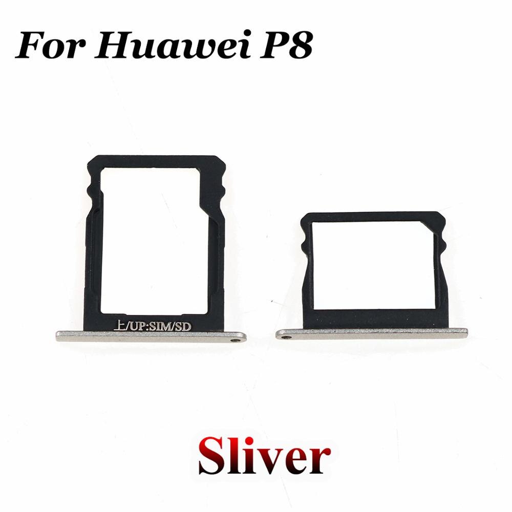 YuXi 1 Set Para Huawei P8 Suporte da Bandeja Do Cartão SIM Com Cartão Micro SD Slot da Bandeja Titular Parte Substituição Para huawei P8: Sliver