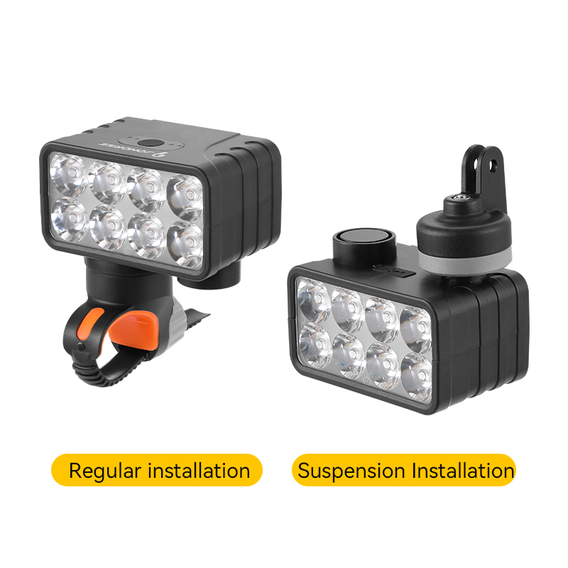 8 LED Bicycle Front Light Rechargeable Bike Light with Horn MTB Bicycle Head Lights Cycling Bike Safety Lamp for Night Riding