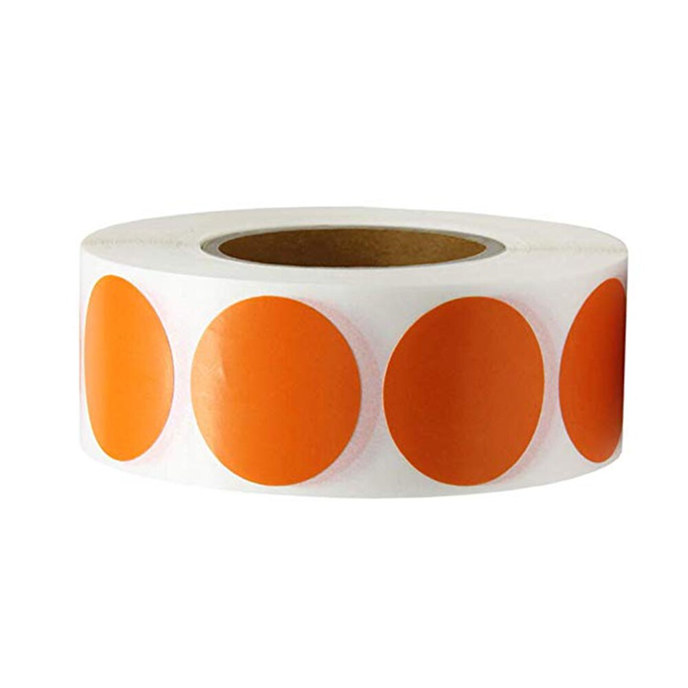 Chroma Label 1 inch Kleur-Code Dot Etiketten stickers 500/Roll Zwart, wit, groen, blauw, orange, rood, roze, geel briefpapier stickers: Orange