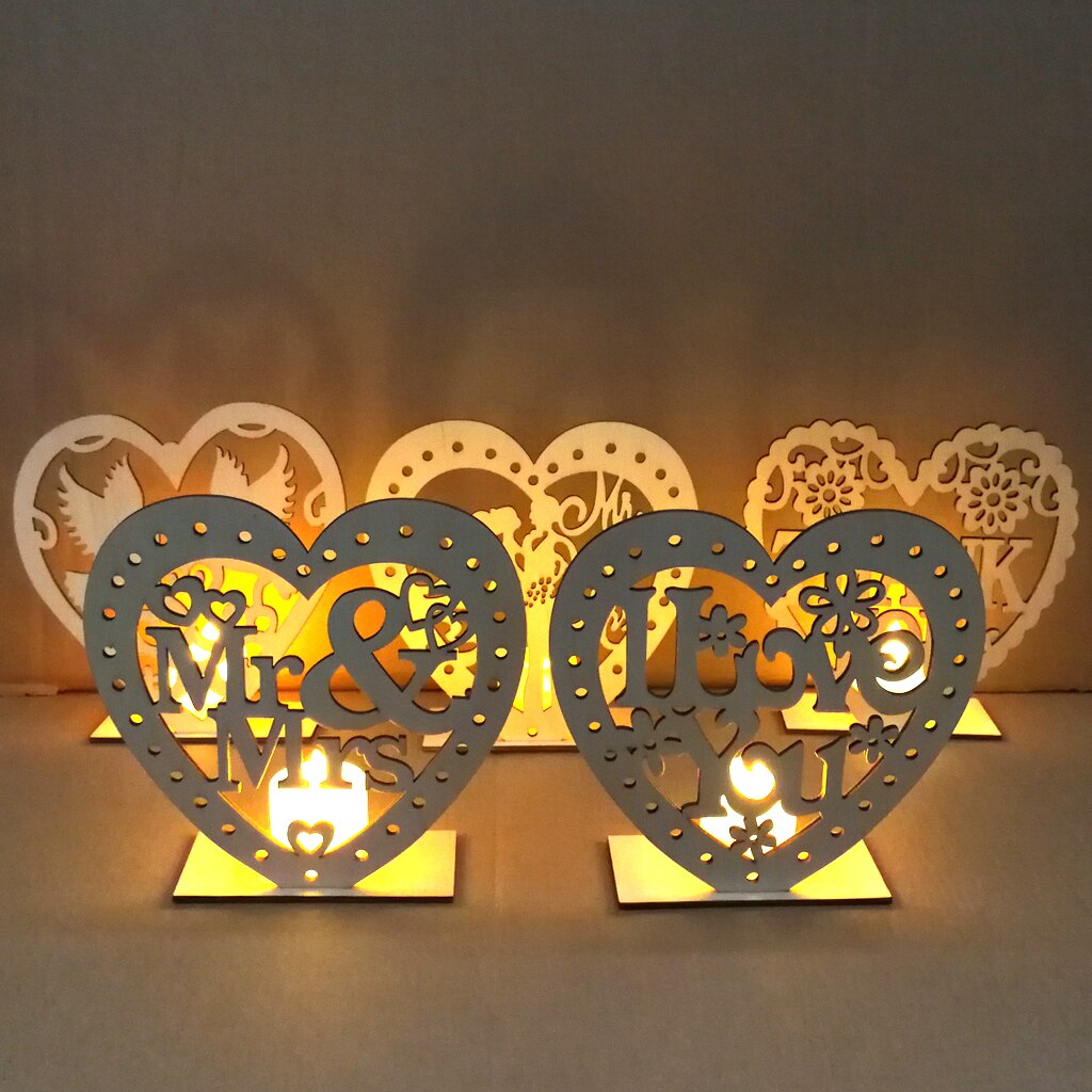Bruiloft Hart Houten Mr Mrs Hanger Tafel Decoratie Led Licht Kaars Bruiloft Benodigdheden Voor Volwassenen Gunsten Decor Juni 11