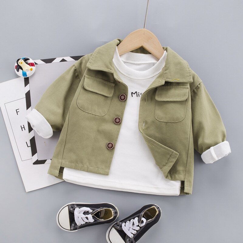 Lente Baby Boy Kid Kleding Vest Geul Jas Voor 1 2 3 4 Jaar Baby Boy Kleding Peuter Outfit casual Bovenkleding Jassen: green / 9m