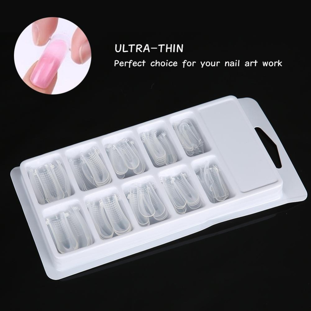 100 pcs Clear Nail Formulieren Volledige Cover Quick Building Gel Mold Tips Nail Extension DIY Manicure Nagels Accessoires Makeup Tools