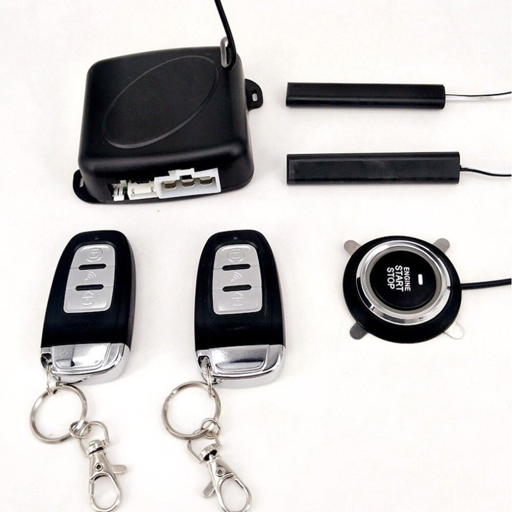 Passive Keyless Entry System PKE Engine Starter Push Button Vehicles Start/Stop Kit Safe Lock with 2 Smart Key