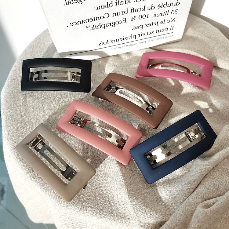 Koreaanse Matte Snap Haar Clips Elegante Haarspelden Paardenstaart Houder Haar Klauw Voor Vrouwen Meisjes Haarspelden Mode Haaraccessoires