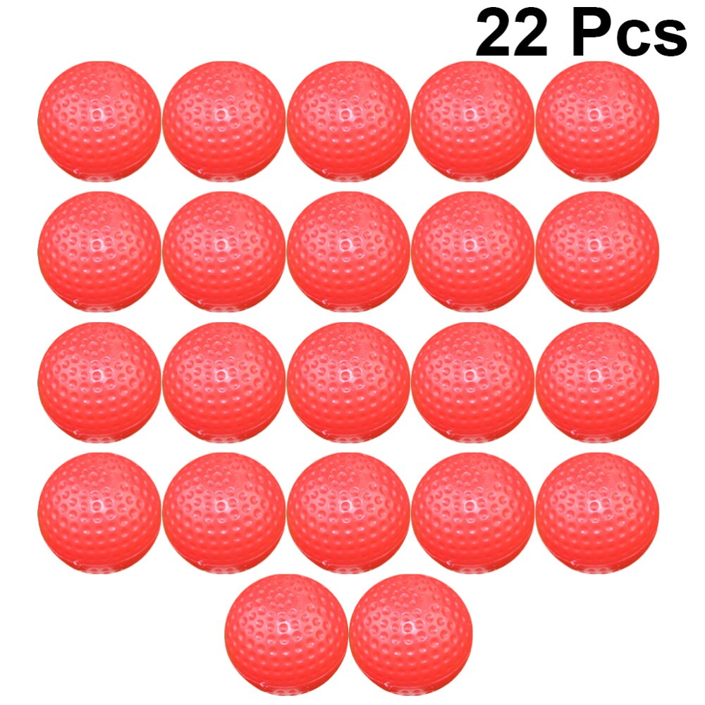22 pièces balle de Golf balle creuse balle Non poreuse Golf balançoire aides à l'entraînement intérieur Double couche Golf pratique balles pour intérieur (blanc): Red