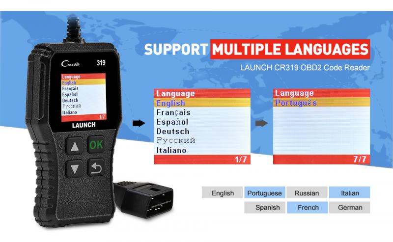 LAUNCH CR319 OBD2 Scanner Support Full OBD II/EOBD Launch Creader 3001 Auto Scanner diagnostic PK CR3001 ELM327 CR419 CR519