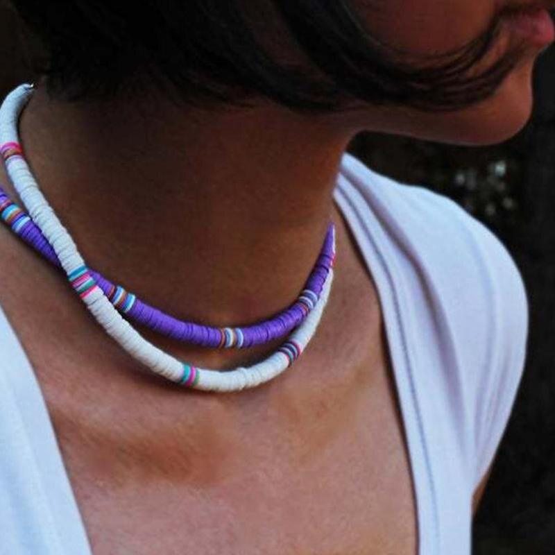 Weichen Tonne Runde Sommer Strand modisch lässig Kette Multi-farbe Halskette Schmuck Für Frauen Halsband Accessori p0M1