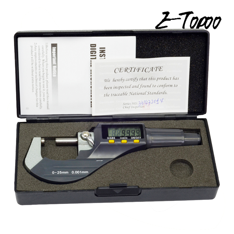 0-25mmx0.001mm Elektronische Digitale Micrometer Meten Schuifmaat