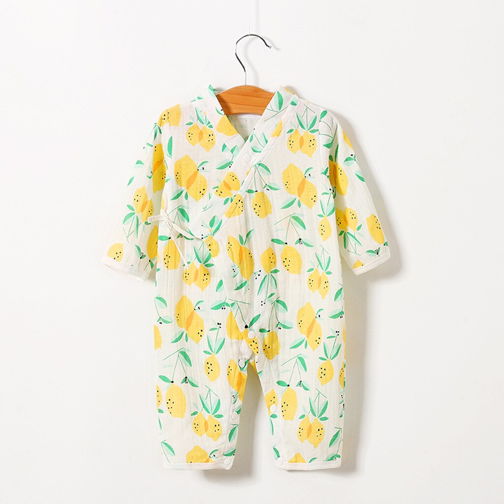 Pasgeboren Baby Romper Voor Nachtkleding Volledige Mouw Baby Meisjes Zomer Kleding Cartoon Bloemen Baby Kleding Pasgeboren Baby Nachtkleding