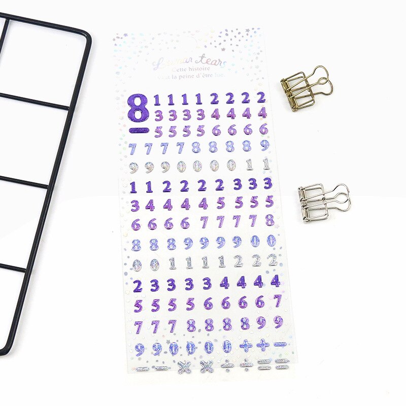 Kristall drei-dimensional kleber transparent aufkleber Blitz-nette Digital Englisch frische Hand buch dekoration aufkleber: Kristall Nummer-11