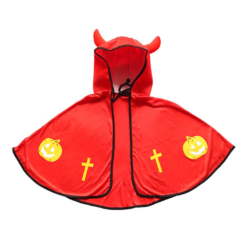 1 Pc Halloween Party Kit Hat Cloak Cape Robe Childs Hooded Cape Dress Costume Cosplay Halloween party: Red