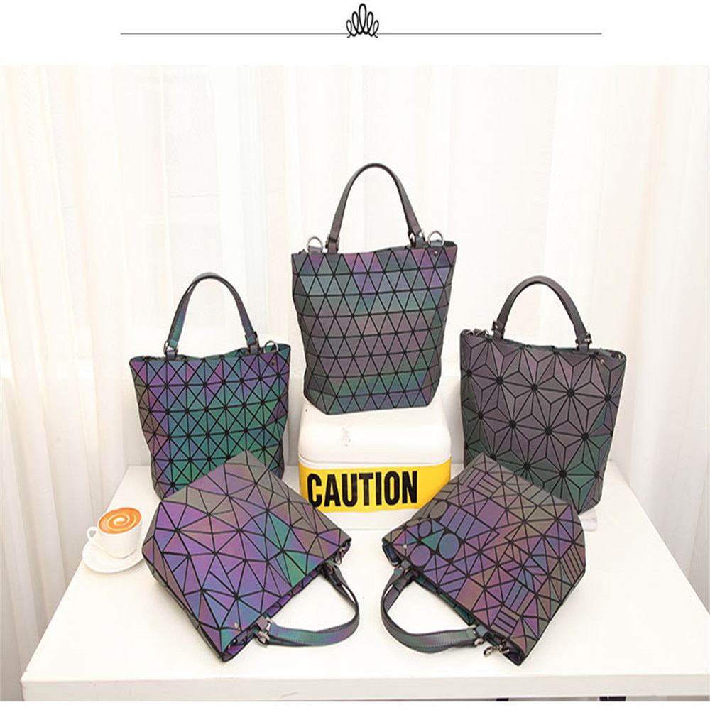 Handtas, geometrische lichtgevende damestas, opvouwbare schoudertas met diamantmotief, diverse crossbodytassen