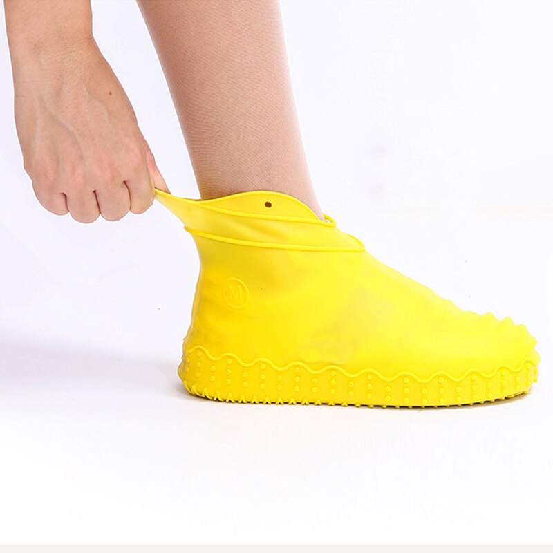 1pair Reusable Shoe Cover Waterproof Anti-Slip Silicone Rain Shoes Protectors Motorcycle Bike Rain Boot Women Men Rain Boot