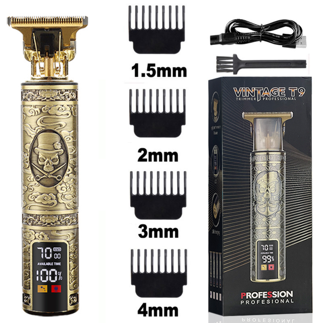 Elektrische Bald Head Tondeuse Trimmer Voor Mannen Oplaadbare Maaier Kapper Scheren Machine Vintage Kapsel Cutter Cordless: Skull