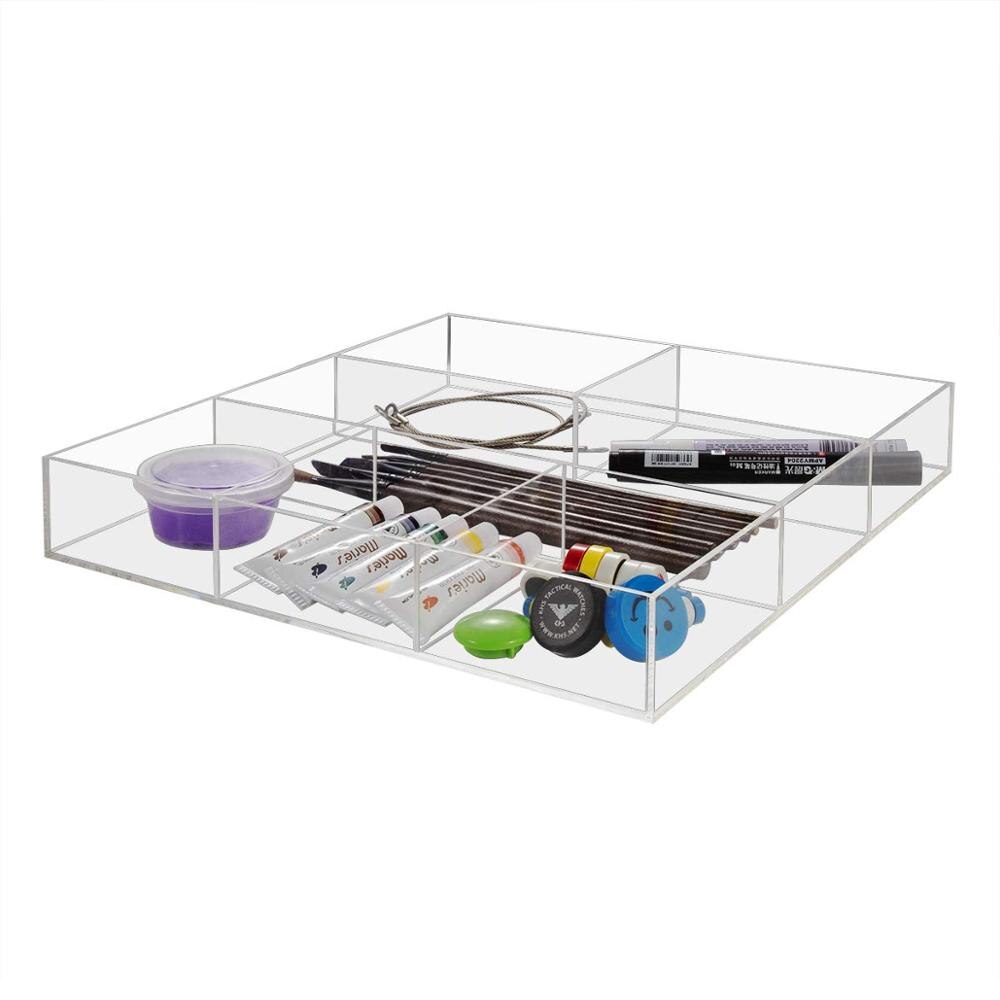 Acrylic Drawer Organizer Storage Tray, Clear Plastic Desk Makeup Drawer Organizer for Kitchen,Bathroom,Office