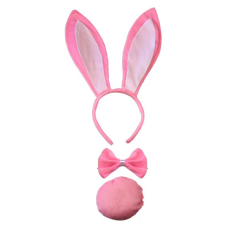 Kids Boy Girl Long Bunny Ears Headband Bow Tie Tail Cosplay Costume Set Birthday Party Performance Props Halloween Christmas: 4